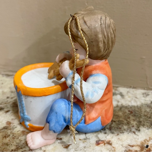 Drummer Boy Porcelain Vintage Christmas Tree Ornament - Picture 2 of 8